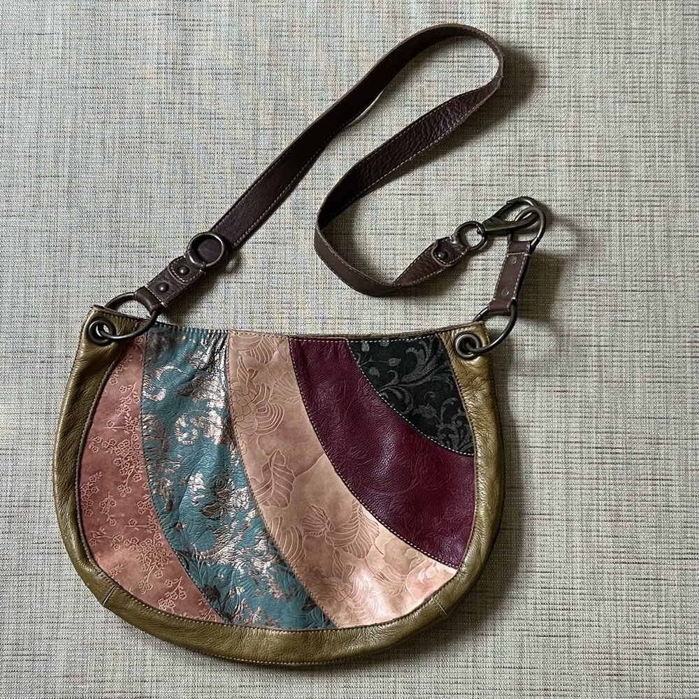 Fossil Patchwork Leather Hobo Bag Vintage Great Condition